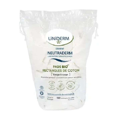 GILBERT - Neutaderm rectangles de coton pads bio bébé sachet de 180 unites