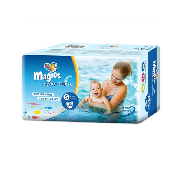 Couches Culottes de Bain Magics Taille S (3-8kg) - 12 Unités