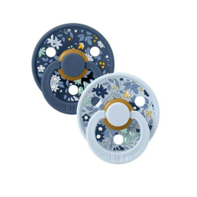 BIBS - X liberty colour pacifier round pack de 2 size 1 0mois+