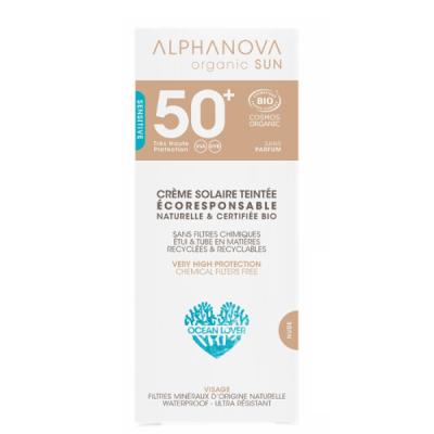 ALPHANOVA - Organic sun spf 50+ crème solaire teintee 50 g