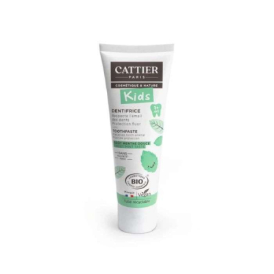 CATTIER - Dentifrice enfants sans fluor 7 ans+ 50 ml gout menthe douce