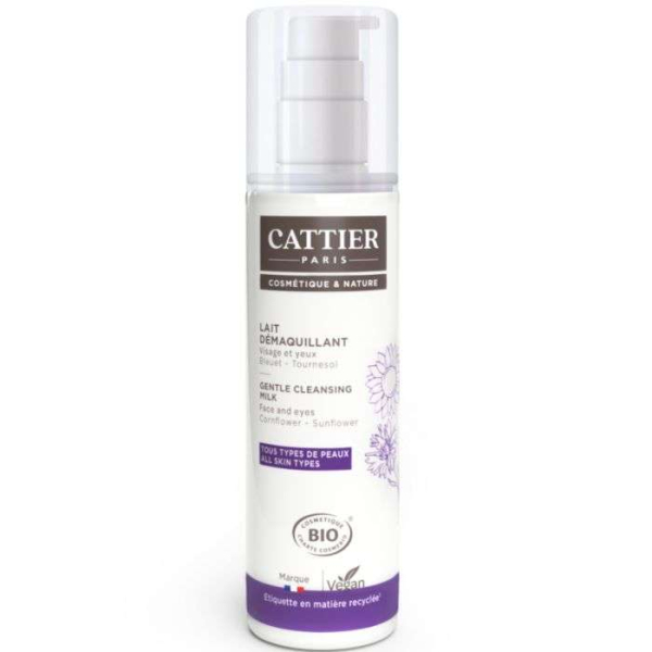 CATTIER - Lait démaquillant visage et yeux bleuet tournesol 200 ml