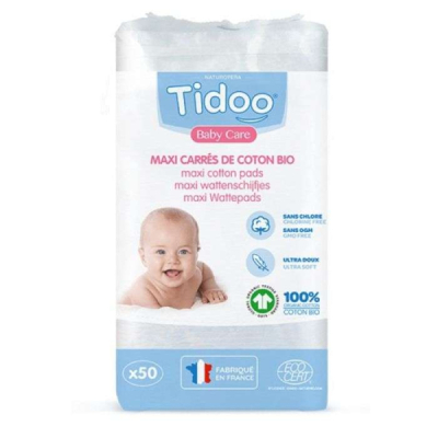 TIDOO - Maxi carre coton bio 50 unites