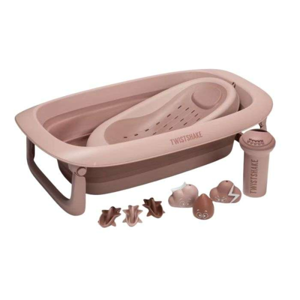TWISTSHAKE - Pack baignoire + berceau + rince tete + jouets rose