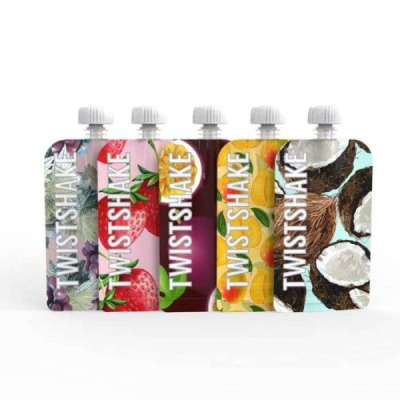TWISTSHAKE - Lot de 5 sachets comprimables rechargeables 220 ml