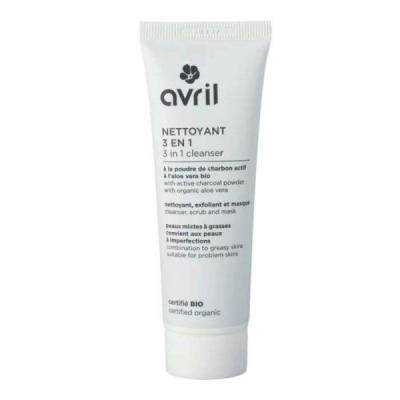 AVRIL COSMETIQUE BIO - Avril nettoyant 3 en 1 a la poudre de charbon actif 50 ml