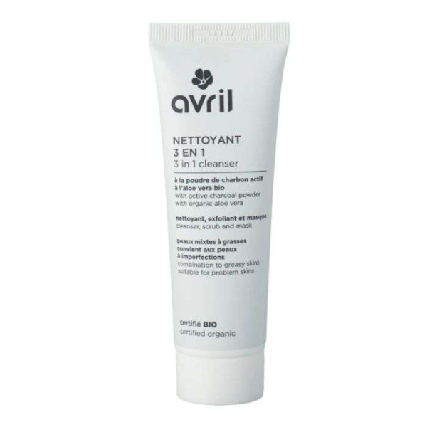 AVRIL COSMETIQUE BIO - Avril nettoyant 3 en 1 a la poudre de charbon actif 50 ml