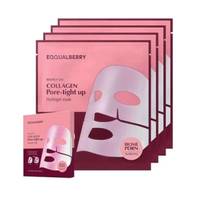 EQQUAL BERRY - Bouncy day collagen pore tight up hydrogel mask x 4 sheets