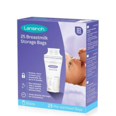 LANSINOH - Sachets de conservation de lait maternel 25 sachets pre sterilises