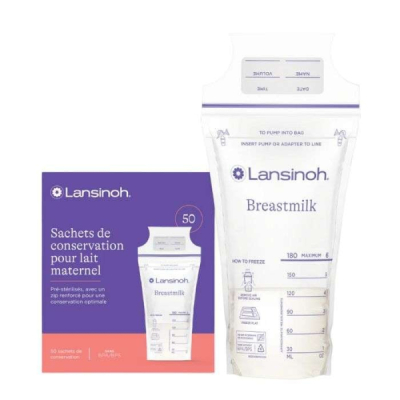 LANSINOH - Sachets de conservation de lait maternel 50 sachets pre sterilises