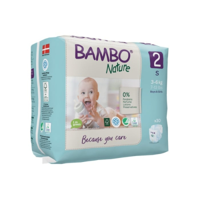 BAMBO NATURE - Couches bébé 2 s 3 a 6 kg 30 unites