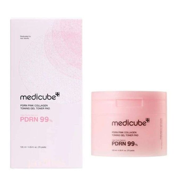 MEDICUBE - Pdrn pink collagen toning gel toner pad 120ml 70pads